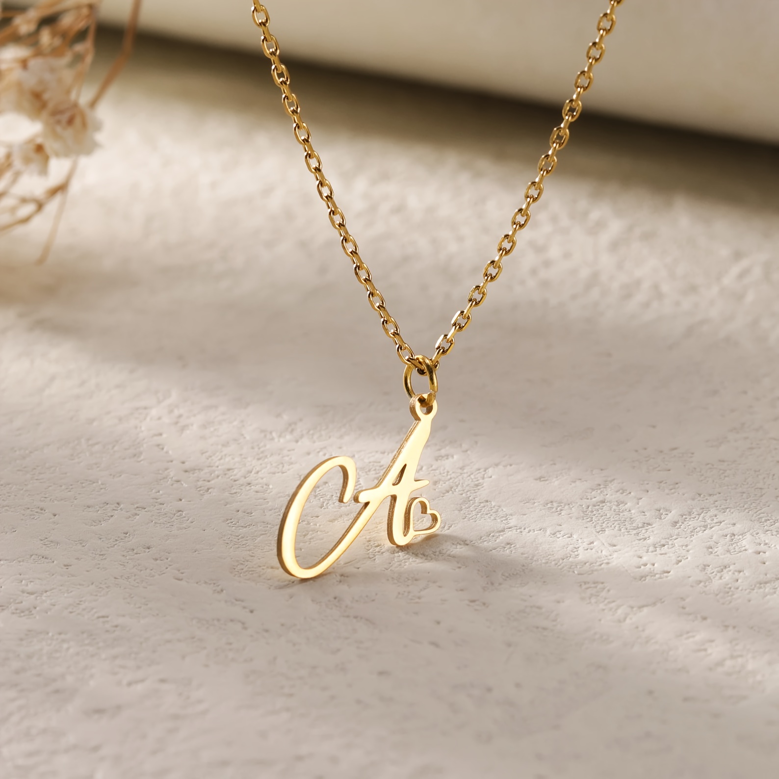 Golden Silvery Personalized Custom Initial Name Necklace